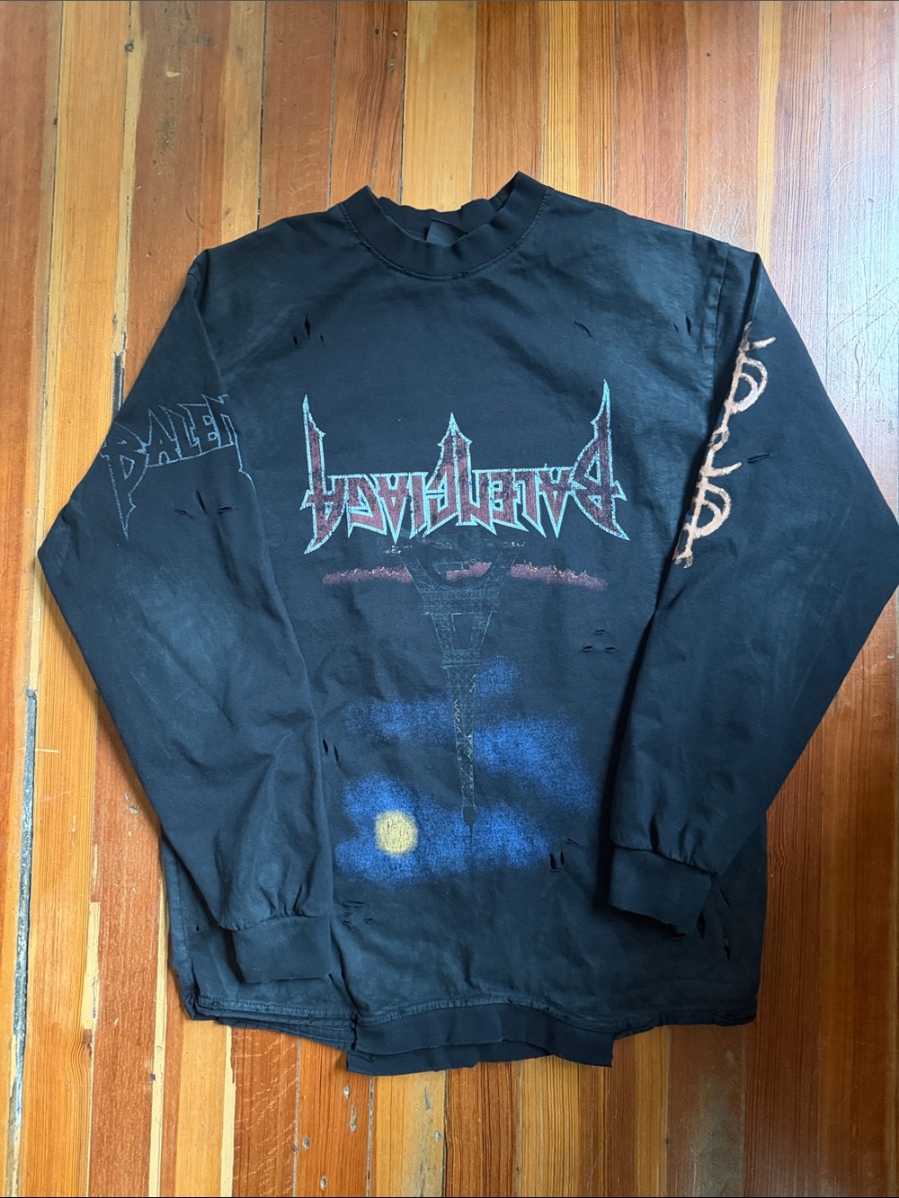 Balenciaga Paris moon upside down long sleeve shirt